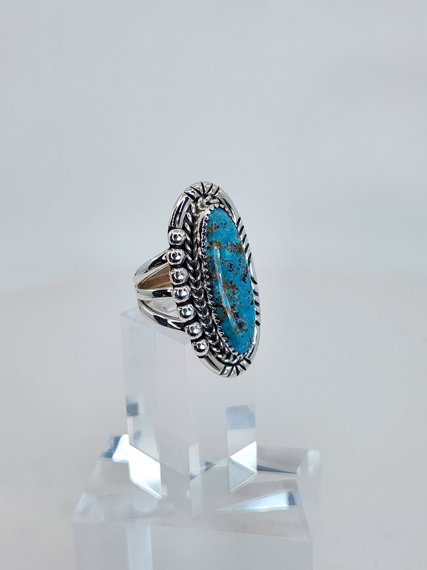 Desert Treasure:  Turquoise Ring Set in Sterling Silver