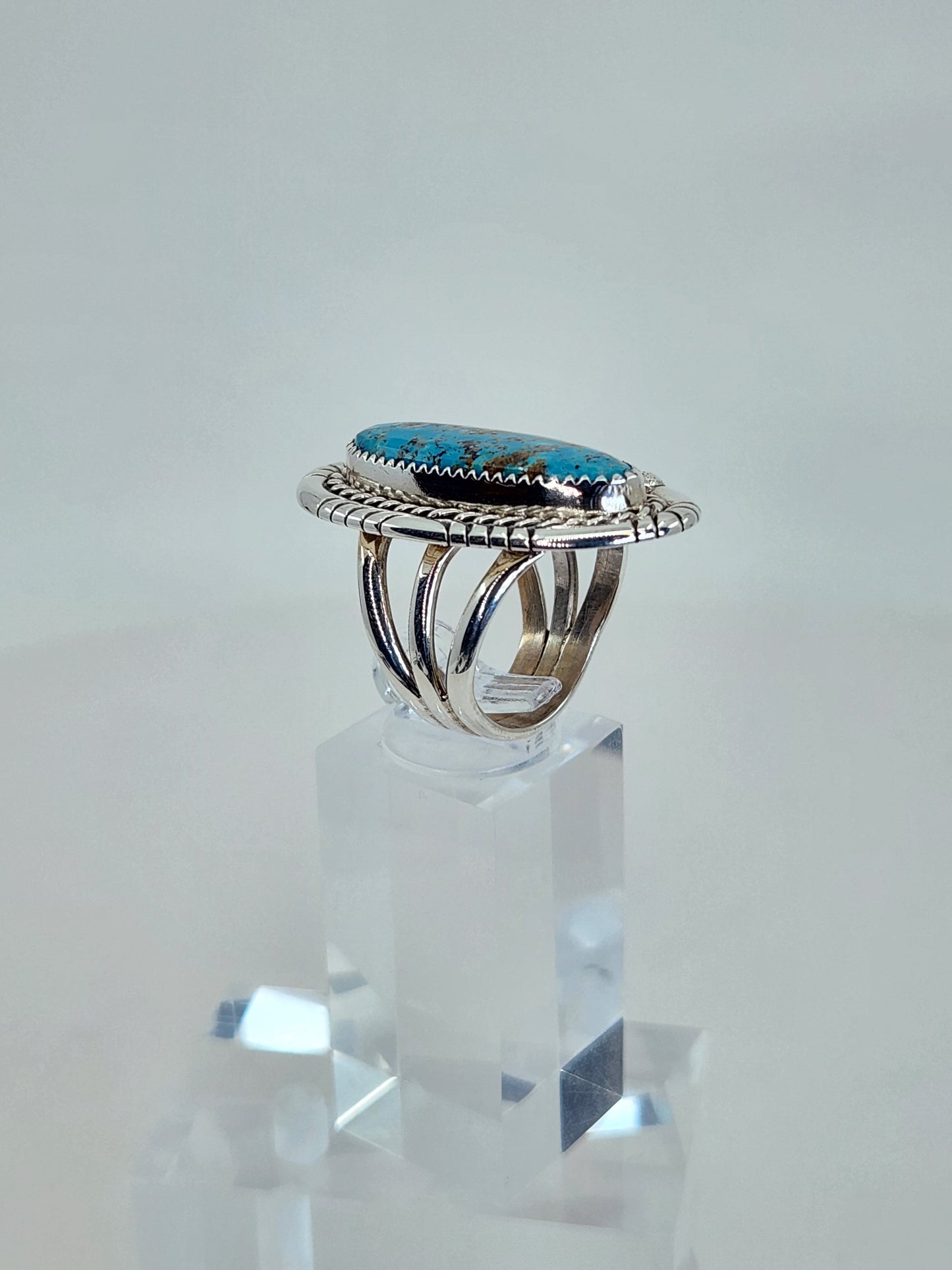 Desert Treasure:  Turquoise Ring Set in Sterling Silver