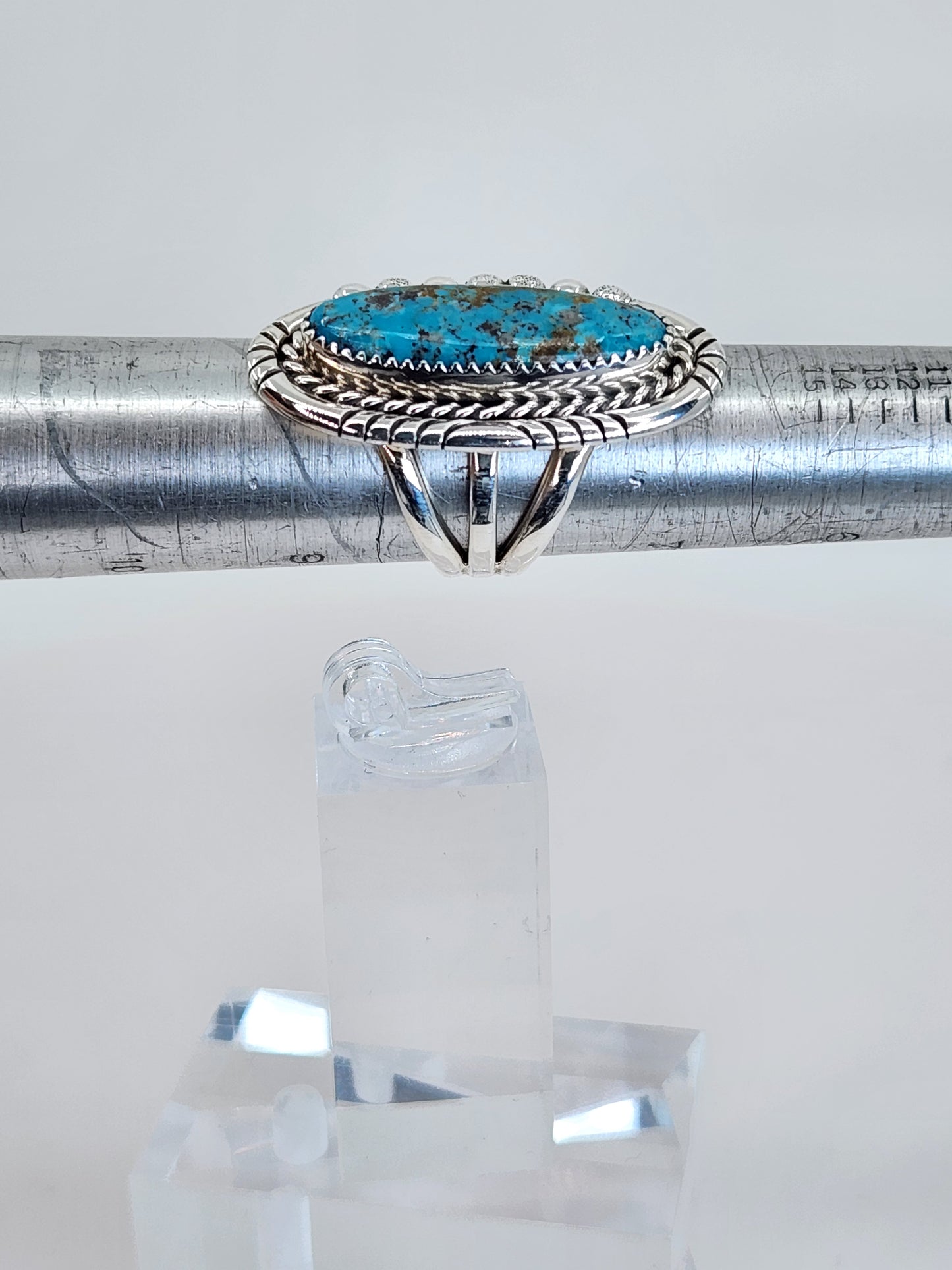 Desert Treasure:  Turquoise Ring Set in Sterling Silver