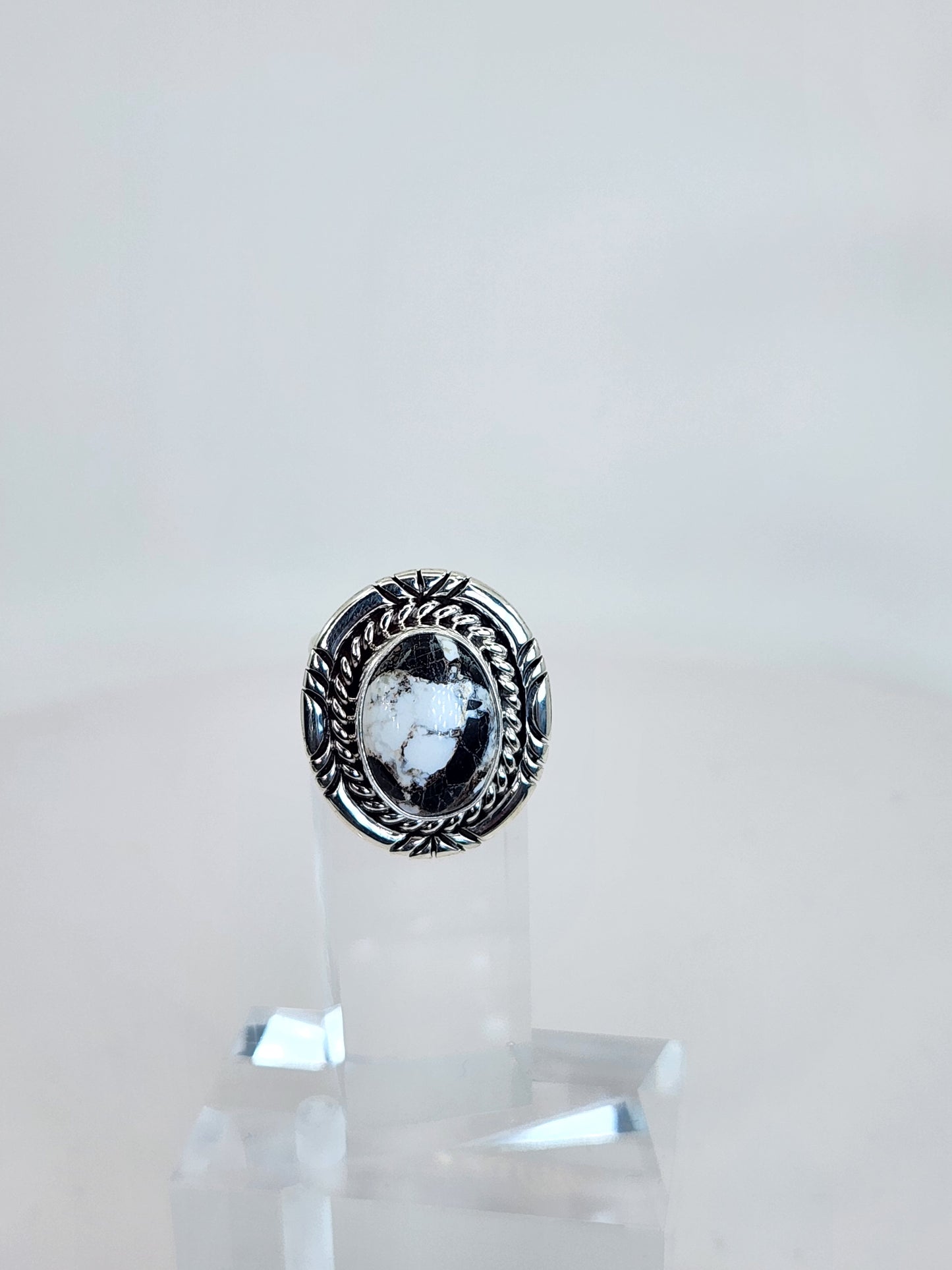 Desert Treasure:  White Buffalo Turquoise Ring Set in Sterling Silver