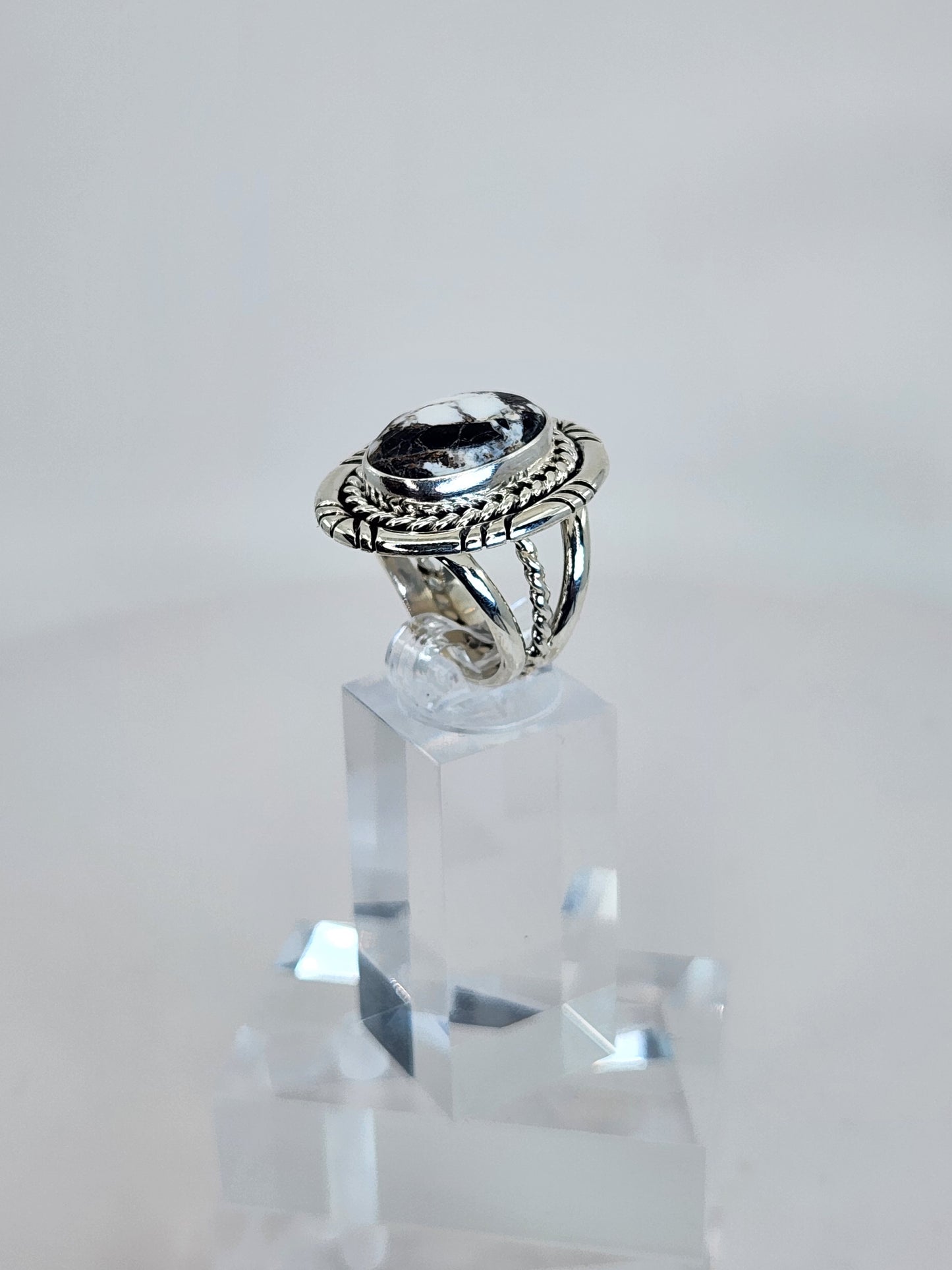 Desert Treasure:  White Buffalo Turquoise Ring Set in Sterling Silver