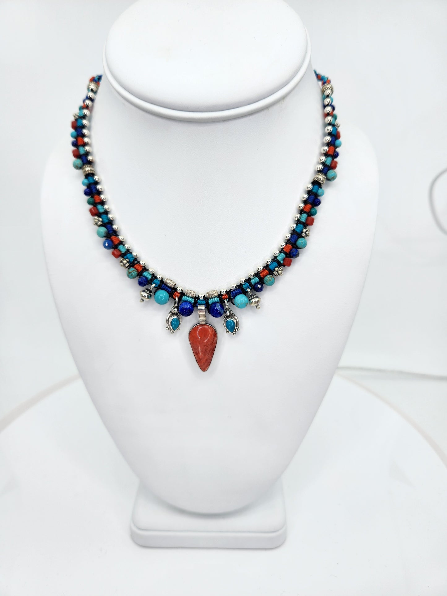 Isha Elafi - Rare Red Spiny Oyster with Turquoise Necklace