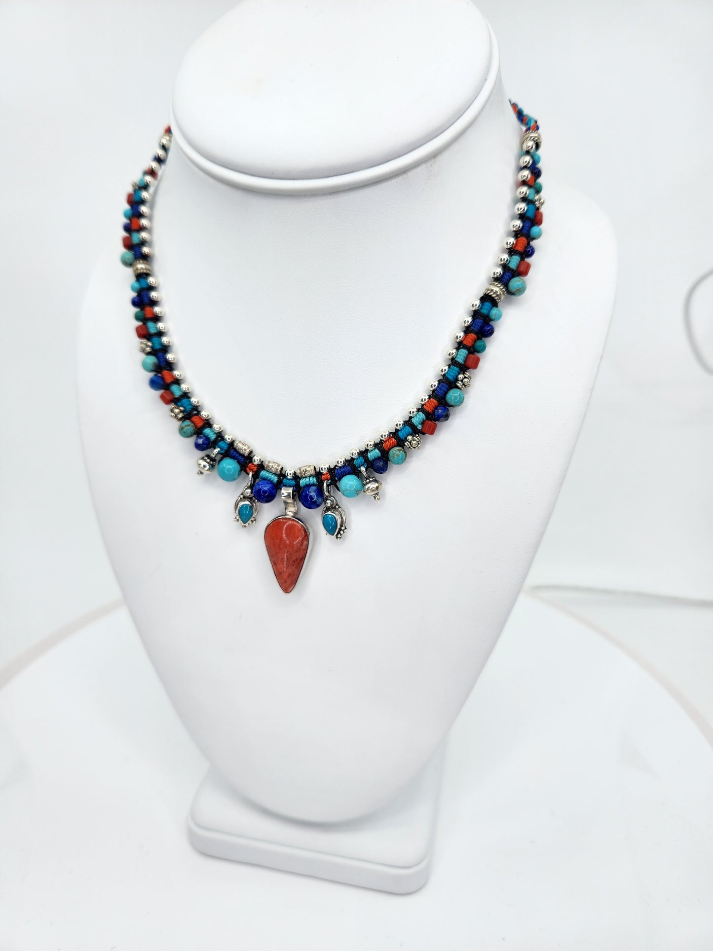 Isha Elafi - Rare Red Spiny Oyster with Turquoise Necklace