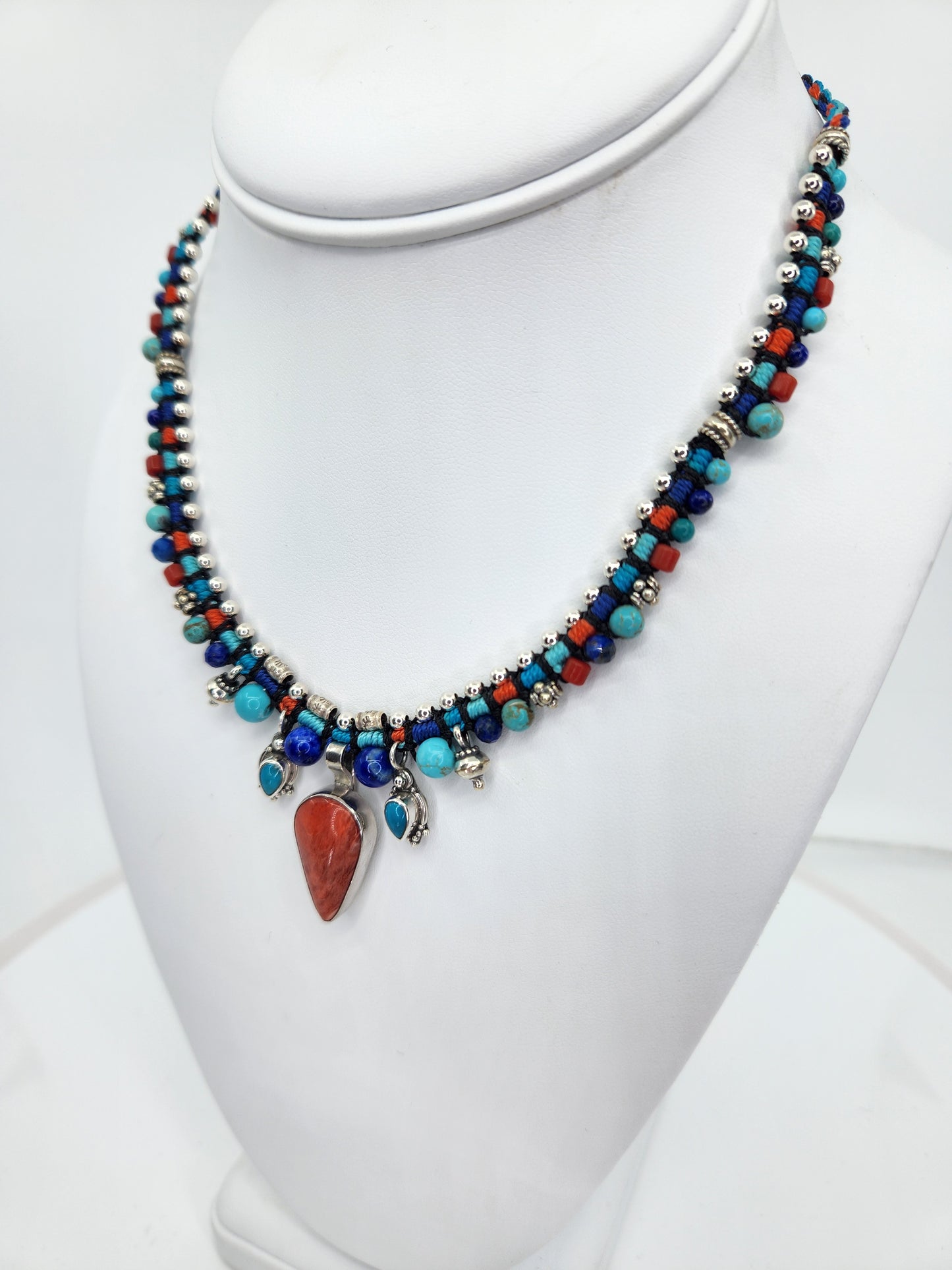 Isha Elafi - Rare Red Spiny Oyster with Turquoise Necklace