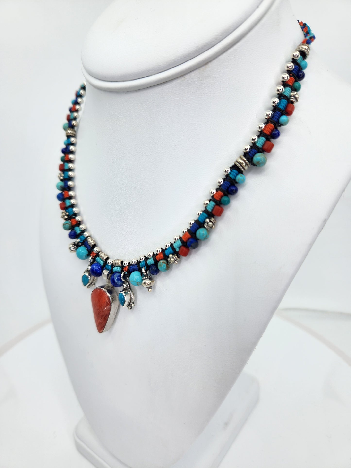 Isha Elafi - Rare Red Spiny Oyster with Turquoise Necklace