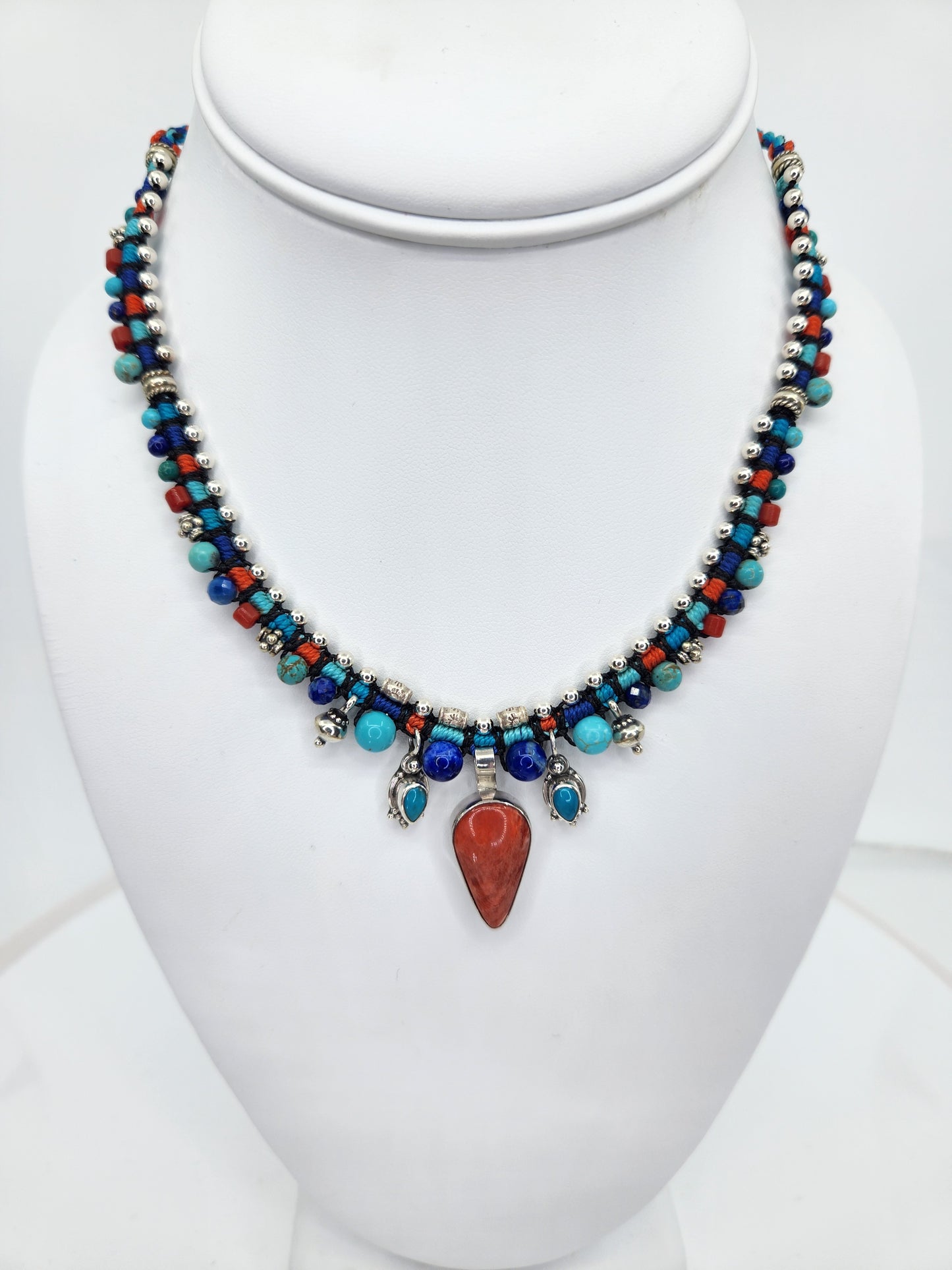 Isha Elafi - Rare Red Spiny Oyster with Turquoise Necklace