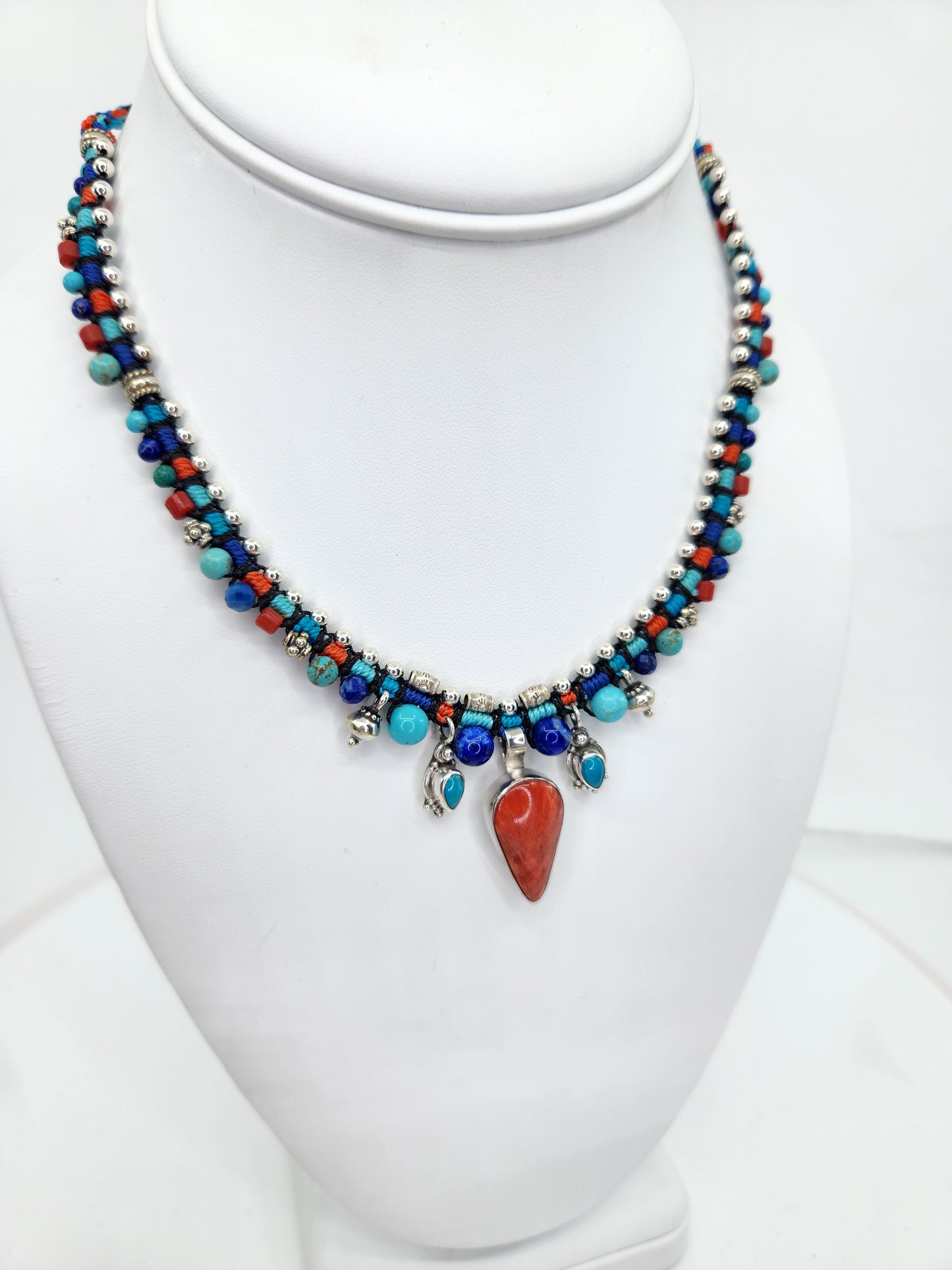 Isha Elafi - Rare Red Spiny Oyster with Turquoise Necklace