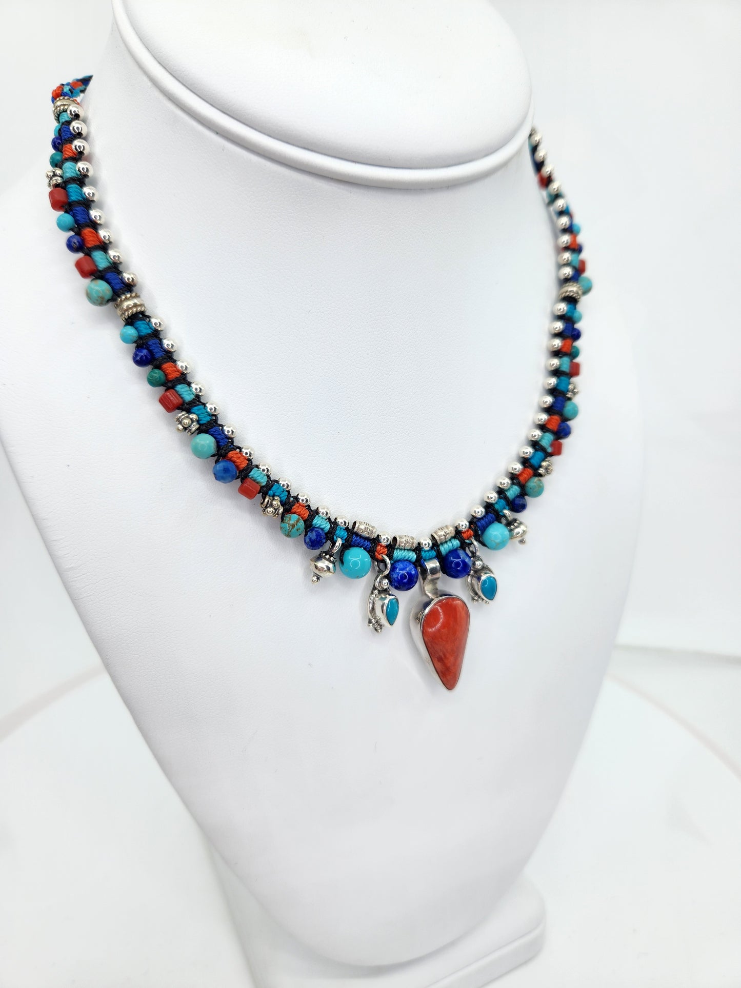 Isha Elafi - Rare Red Spiny Oyster with Turquoise Necklace