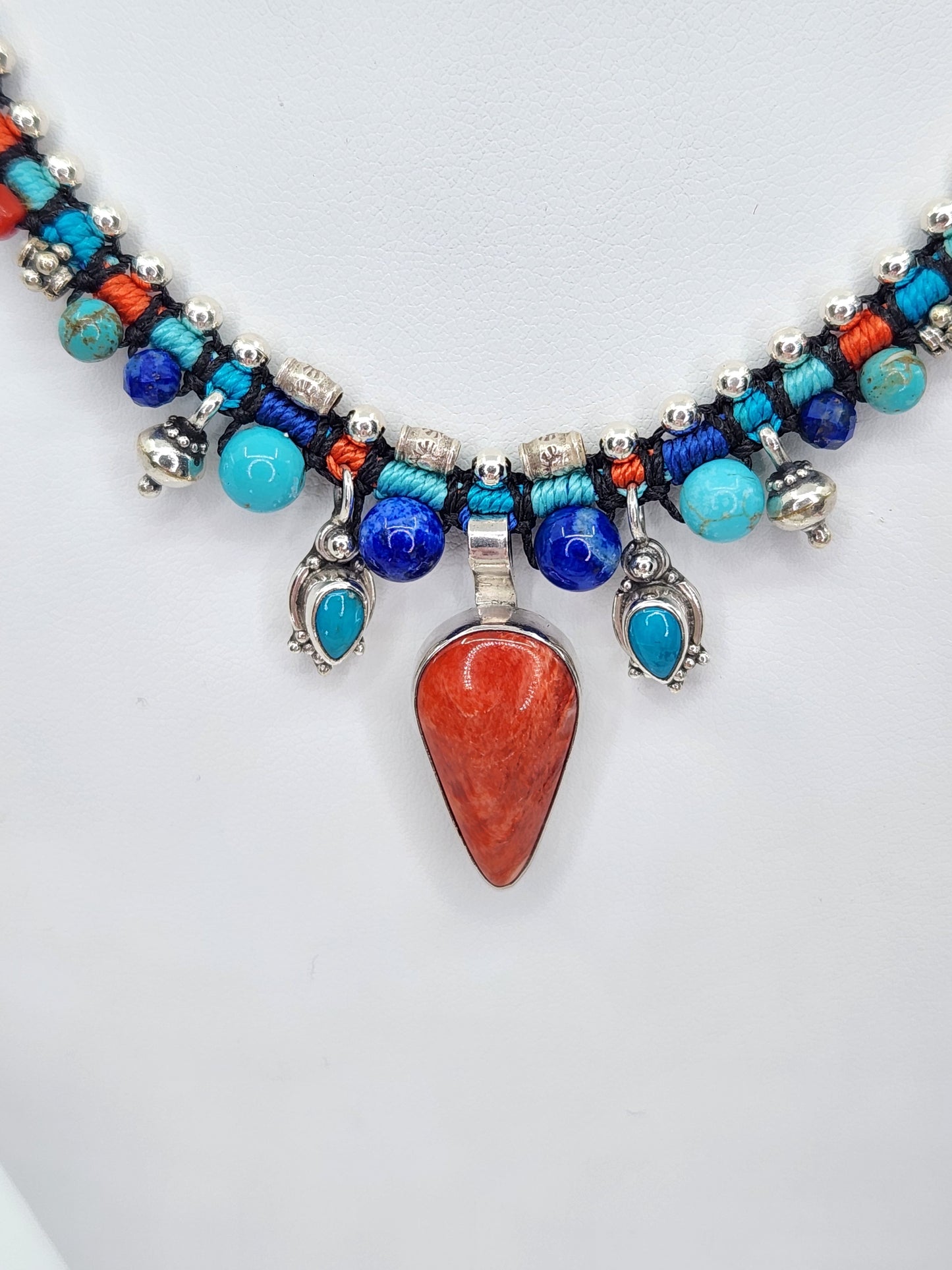 Isha Elafi - Rare Red Spiny Oyster with Turquoise Necklace