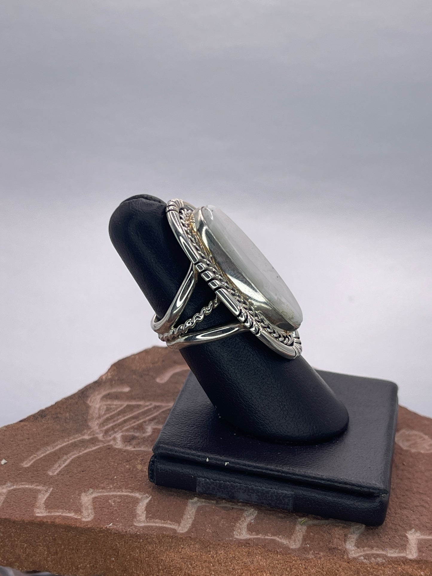 Desert Treasure: White Buffalo Ring; White Stone Sterling Silver