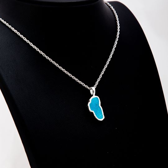 Lake Tahoe Pendant Necklace with Turquoise and Sterling Silver