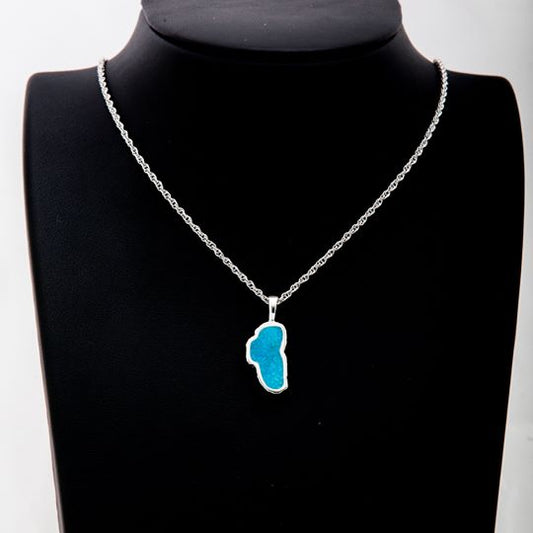 Lake Tahoe Pendant Necklace with Turquoise and Sterling Silver