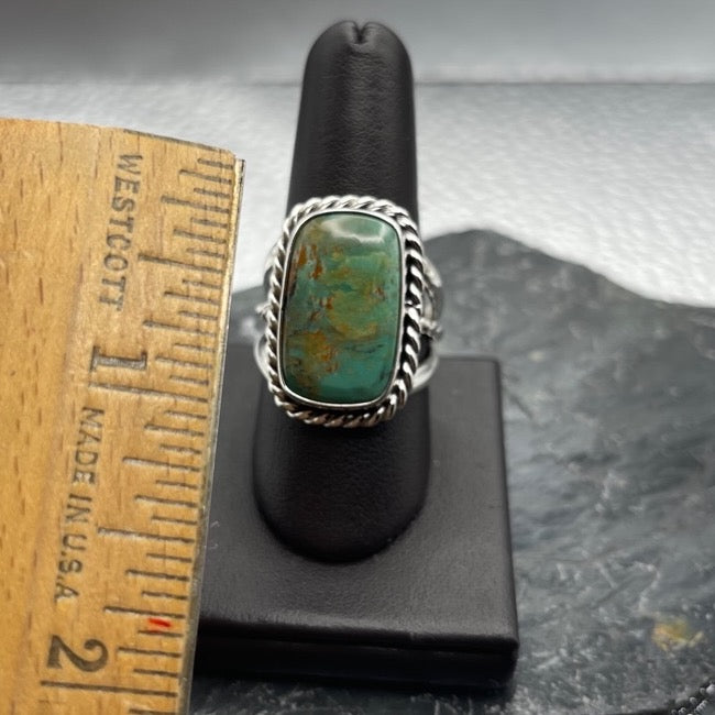 Desert Treasure: Multicolor Green Turquoise with Sterling Silver Ring