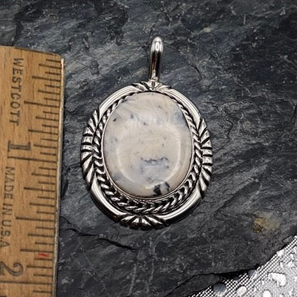 Desert Treasure: White Pendant set in Sterling Silver
