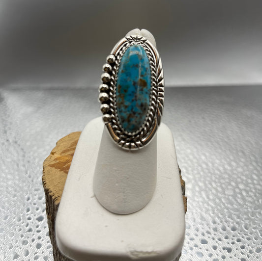 Desert Treasure: Oval Turquoise Pendant set in Sterling Silver