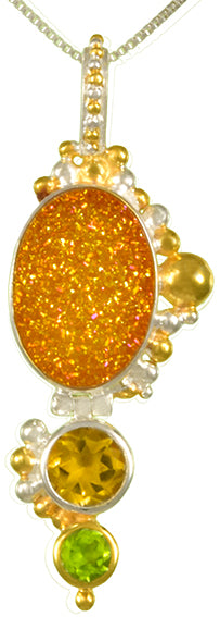 Michou Cascade Sunlit  Gemstones -  Pebbled 3 stone pendant