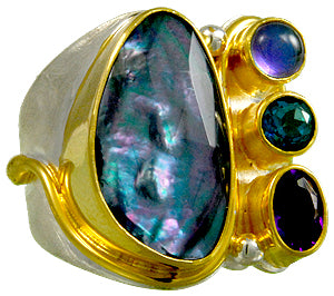 Michou Cascade Iridescence - Sterling Silver and 22K Gold Vermeil Ring