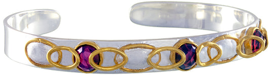 Sterling Silver Bracelet with Garnet