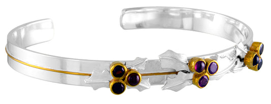 Sterling Silver Bracelet with Garnet and Rhodolite Garnet