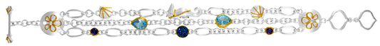 Sterling Silver Bracelet with Trendy Solo Topaz and Sky Blue Topaz