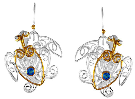 Sterling Silver Earring with Baby Blue Topaz