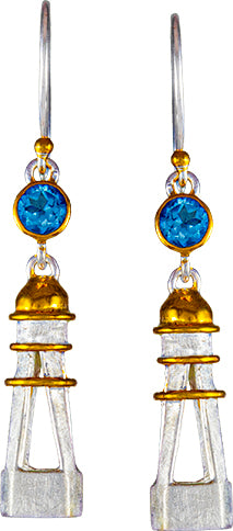 Sterling Silver Earring with Baby Blue Topaz