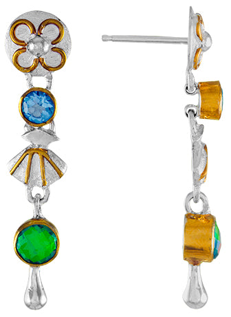 Sterling Silver Earring with Baby Blue Topaz
