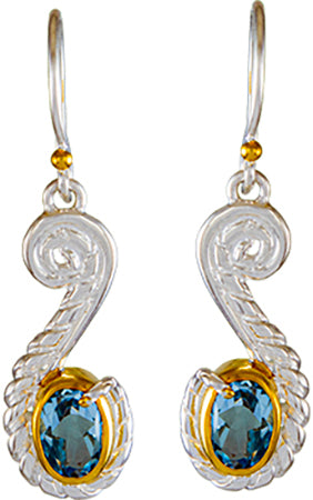 Sterling Silver Earring with Sky Blue Topaz