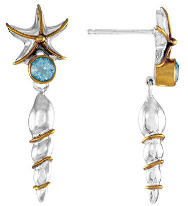 Sterling Silver Earring with Sky Blue Topaz