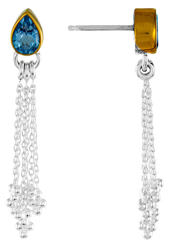 Sterling Silver Earring with Sky Blue Topaz