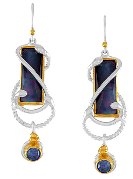 Sterling Silver Earring with Trendy Solo Topaz