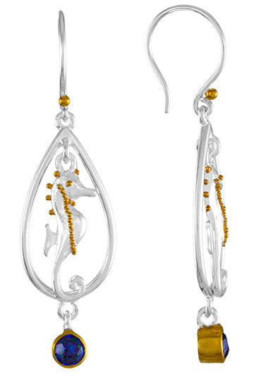 Sterling Silver Earring with Trendy Solo Topaz