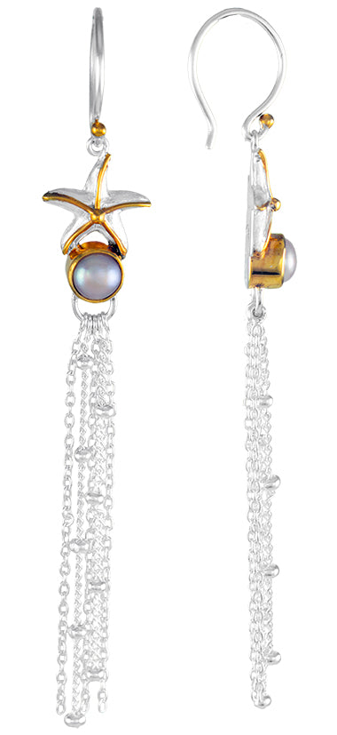 Sterling Silver Earring with White Freshwater Pearl