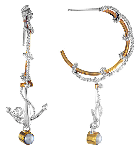 Sterling Silver Earring with White Freshwater Pearl