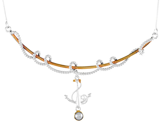 Sterling Silver Necklace with White Freshwater Pearl