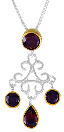 Sterling Silver Pendant with Garnet