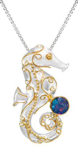 Sterling Silver Pendant with Opal Doublet