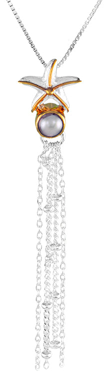 Sterling Silver Pendant with White Freshwater Pearl