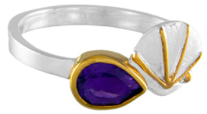 Sterling Silver Ring with African Amethyst