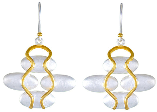 Sterling Silver and 22K Gold Vermeil Earring