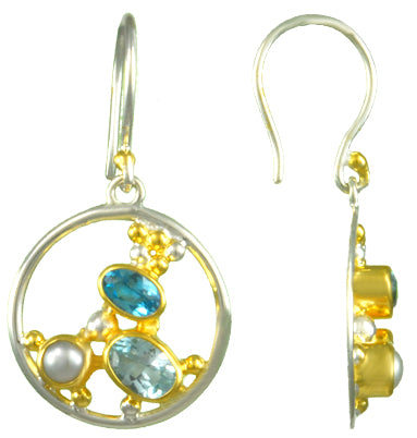 Sterling Silver and 22K Gold Vermeil Earring