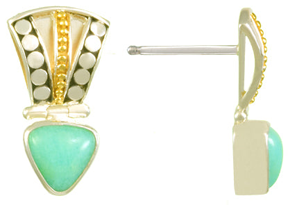 Sterling Silver and 22K Gold Vermeil Earring with Amazonite
