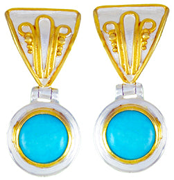 Sterling Silver and 22K Gold Vermeil Earring with Amazonite