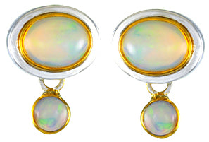 Sterling Silver and 22K Gold Vermeil Earring with Ethiopian Opal
