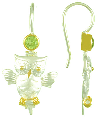 Sterling Silver and 22K Gold Vermeil Earring with Peridot