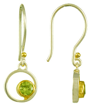 Sterling Silver and 22K Gold Vermeil Earring with Peridot