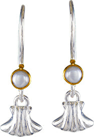 Sterling Silver and 22K Gold Vermeil Earring with White Freshwater Pearl