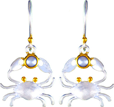 Sterling Silver and 22K Gold Vermeil Earring with White Freshwater Pearl