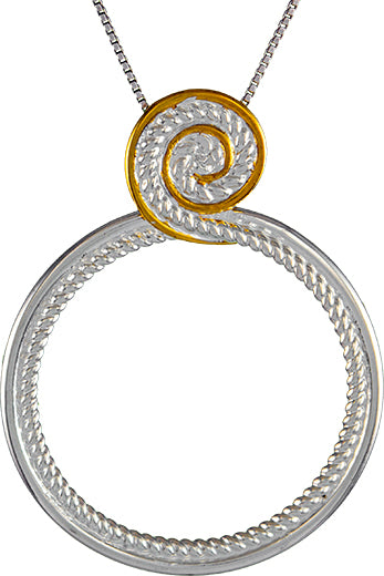 Sterling Silver and 22K Gold Vermeil Pendant