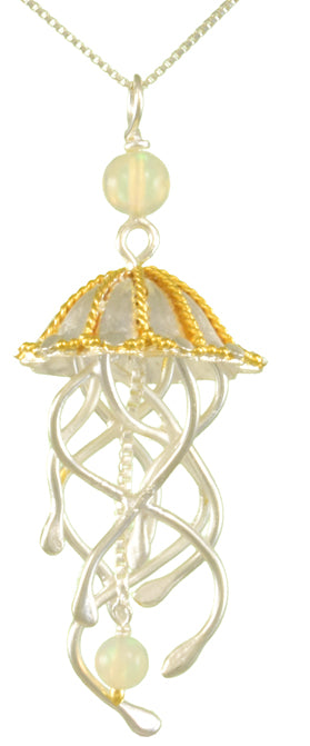 Sterling Silver and 22K Gold Vermeil Pendant with Ethiopian Opal
